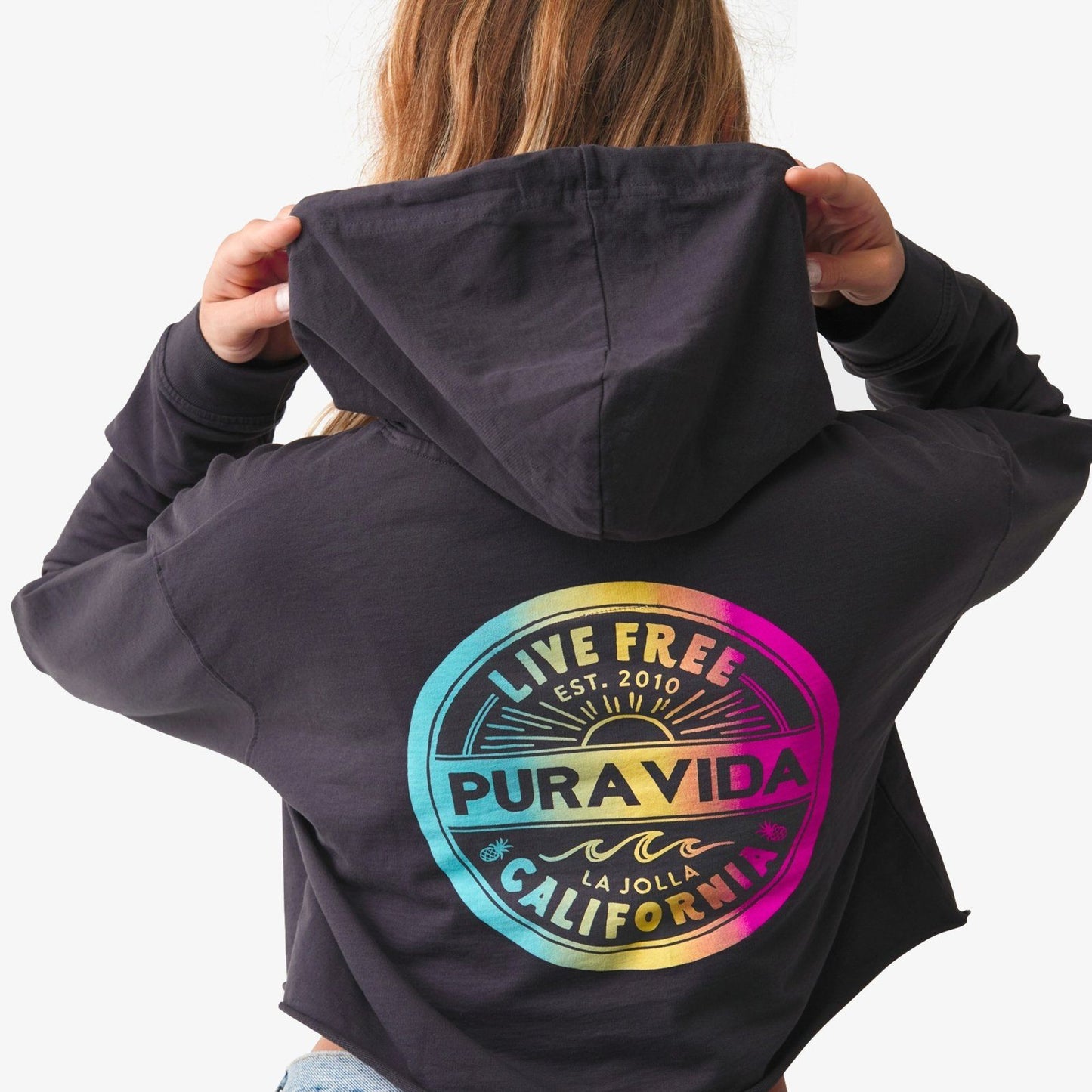 Live Free Crop Hoodie