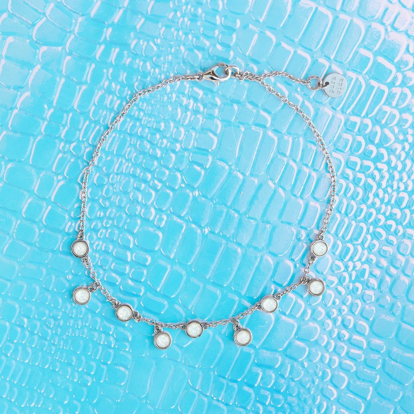 Delicate Opal Chain Anklet