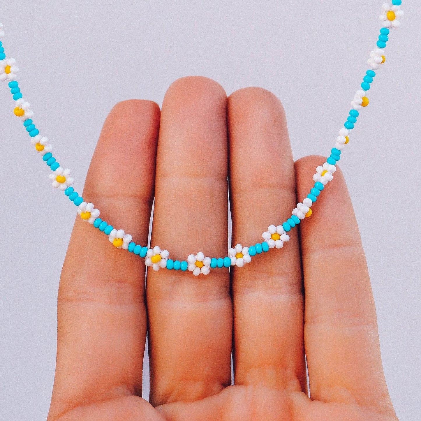 Daisy Seed Bead Choker