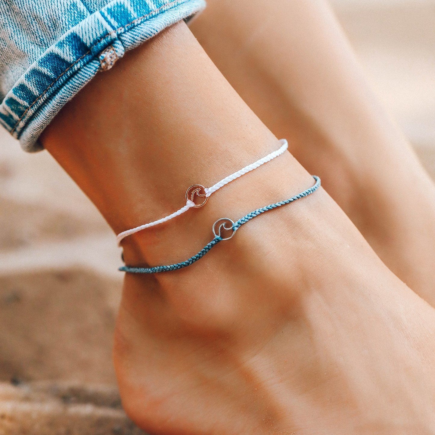 Mini Wave Charm Anklet