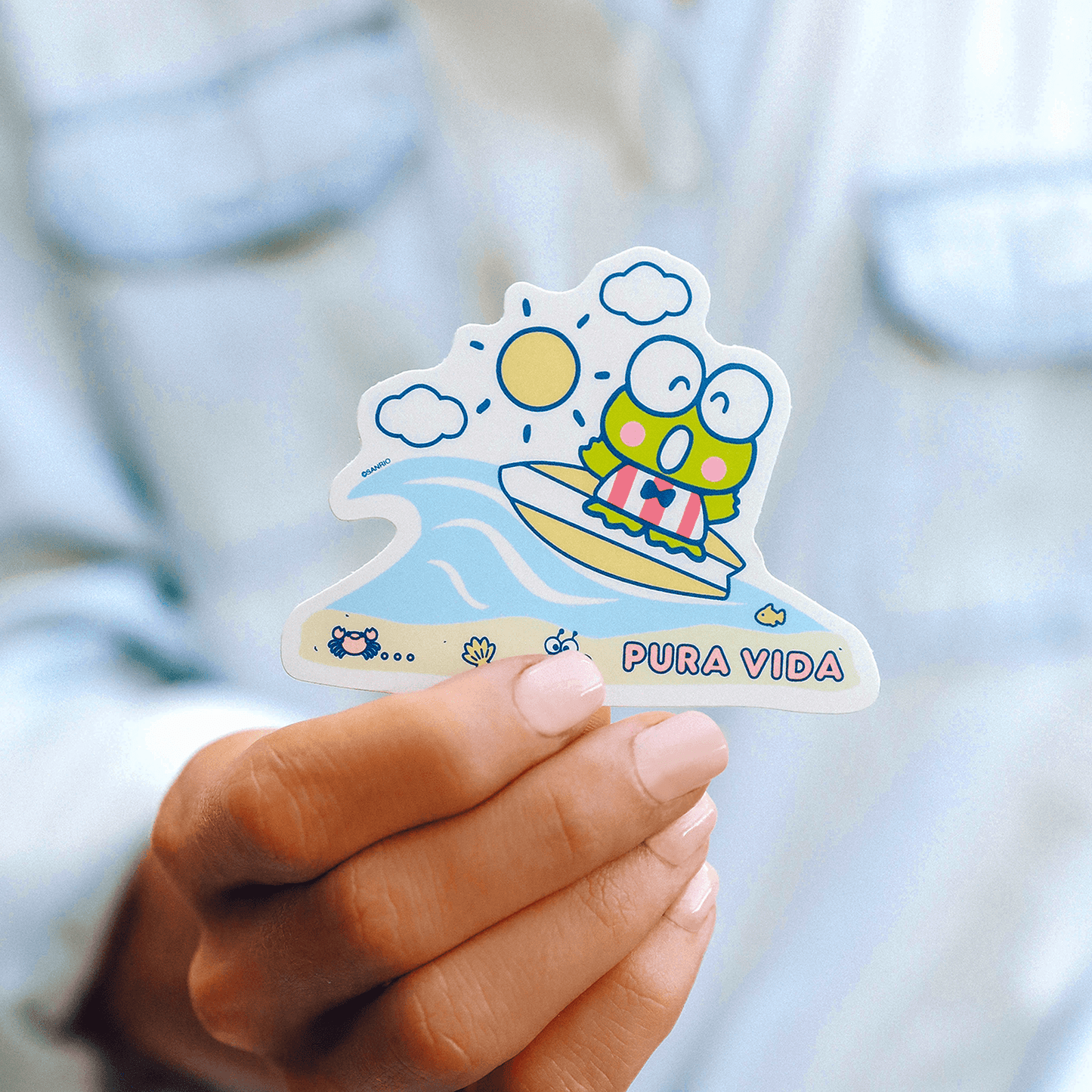 Keroppi Surfing Sticker