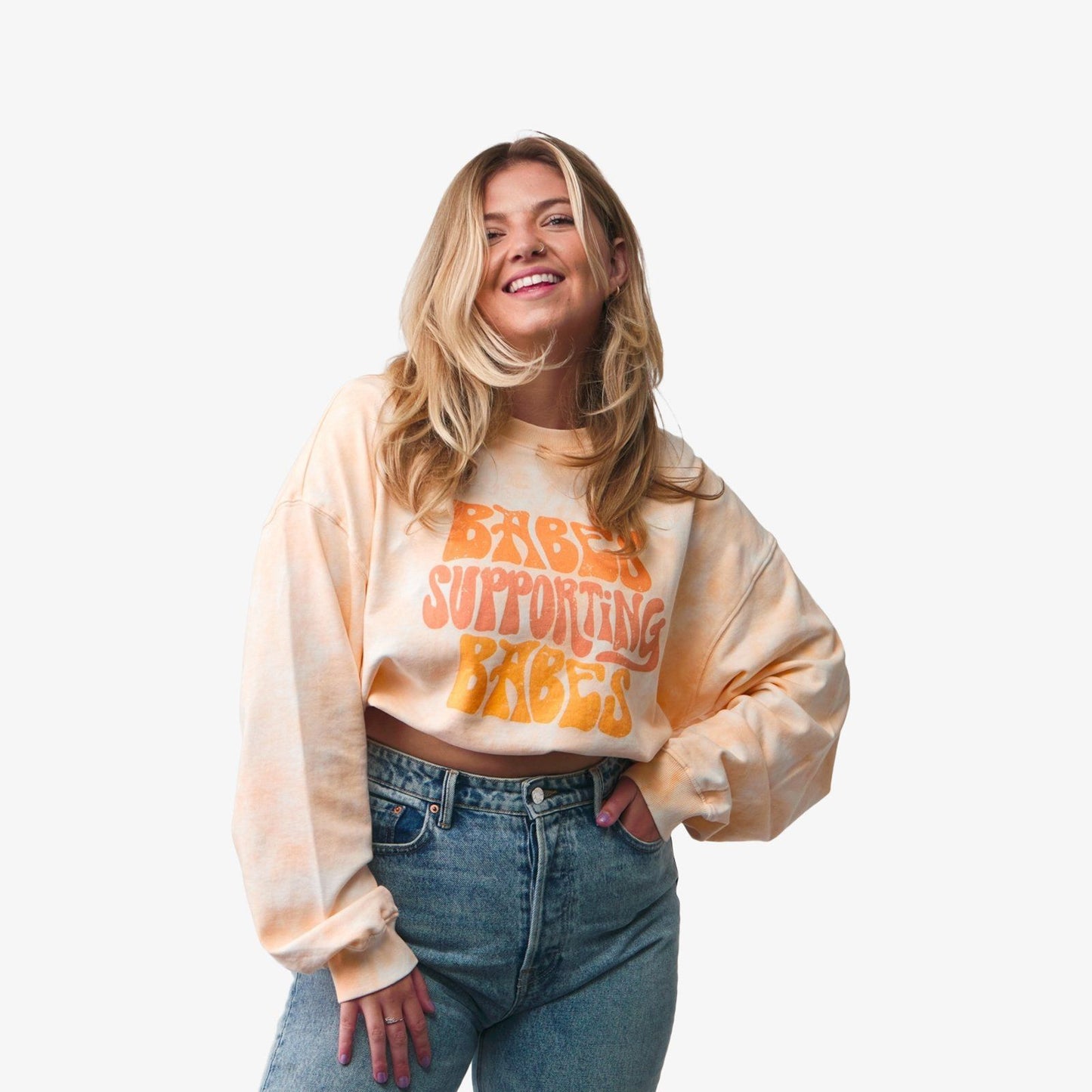 Babes Supporting Babes Oversized Crew Fleece
