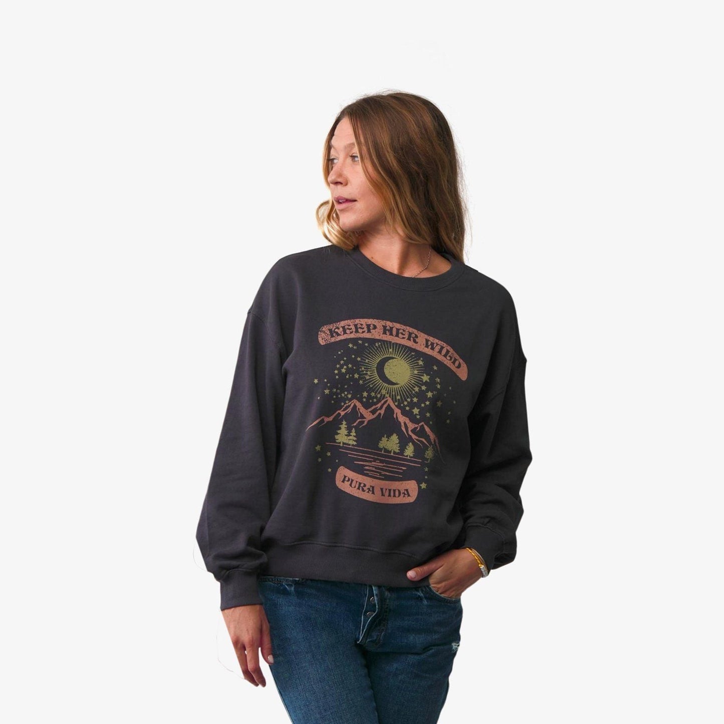 Keep Her Wild Oversized Crew Fleece