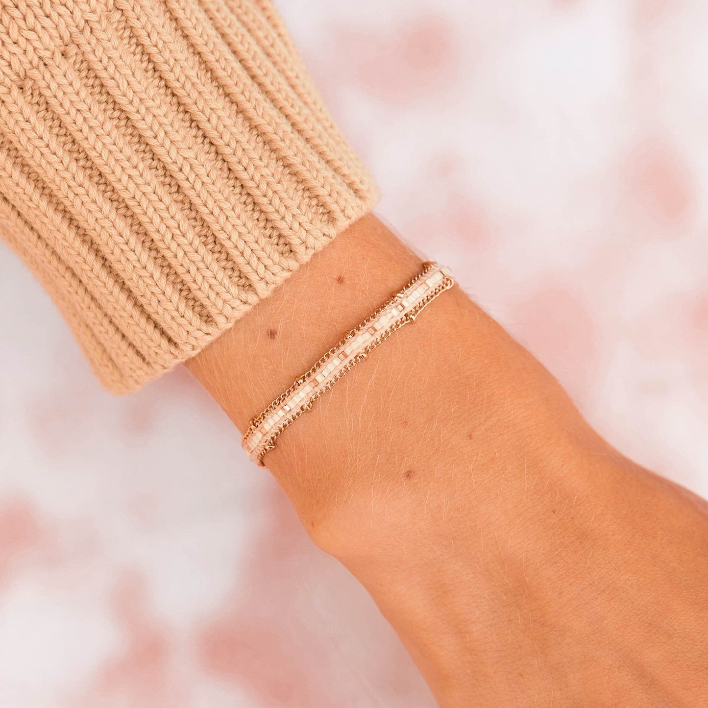 Seed Bead and Chain Bracelet