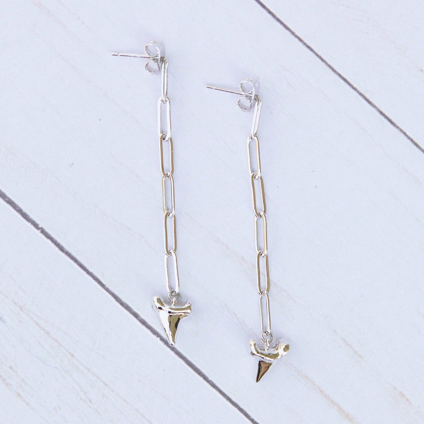 Shark Tooth Chain Earrings