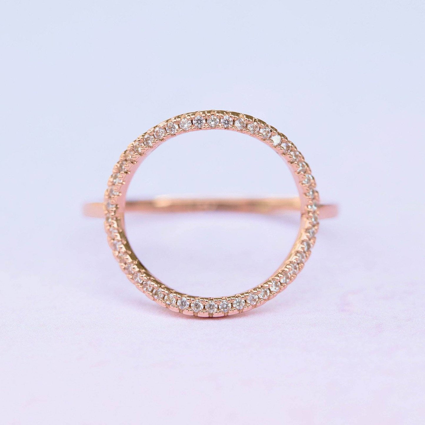 Pave Open Circle Ring
