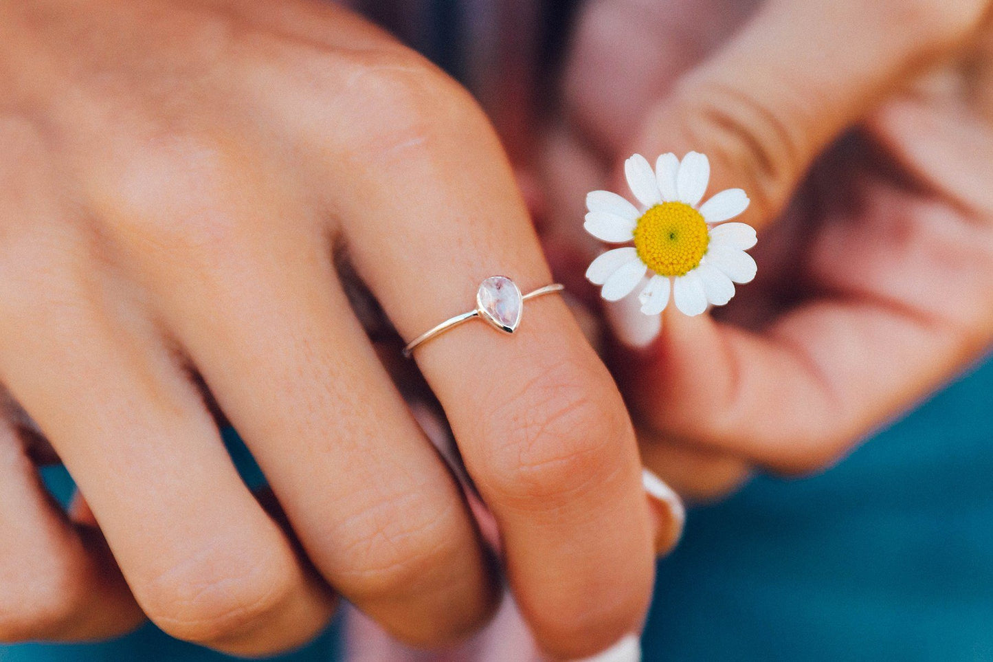Teardrop Moonstone Ring