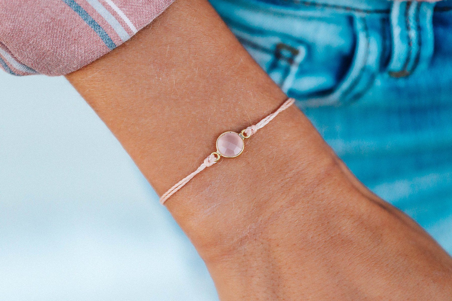 Rose Quartz Charm Bracelet