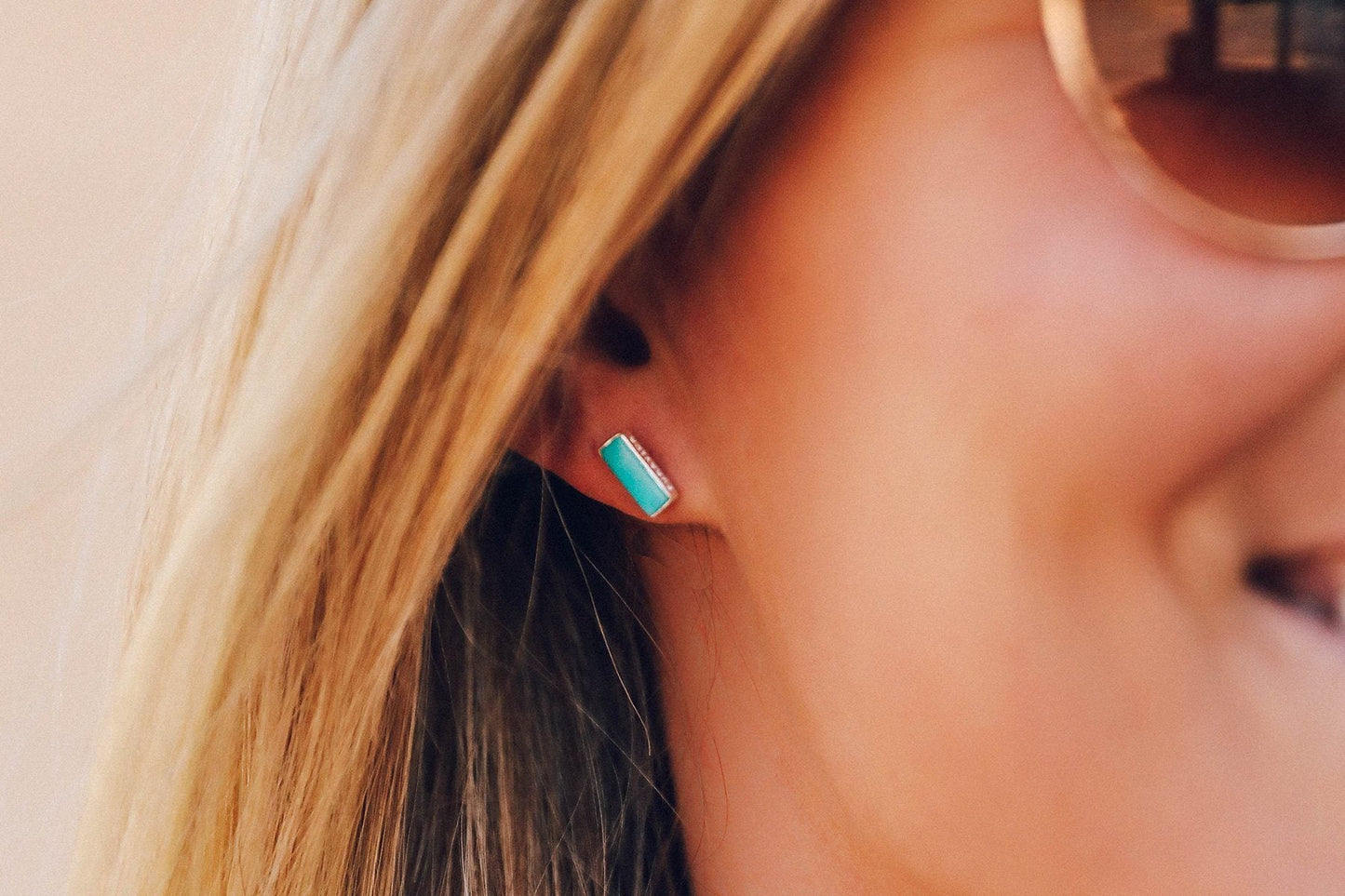 Turquoise Bar Earrings