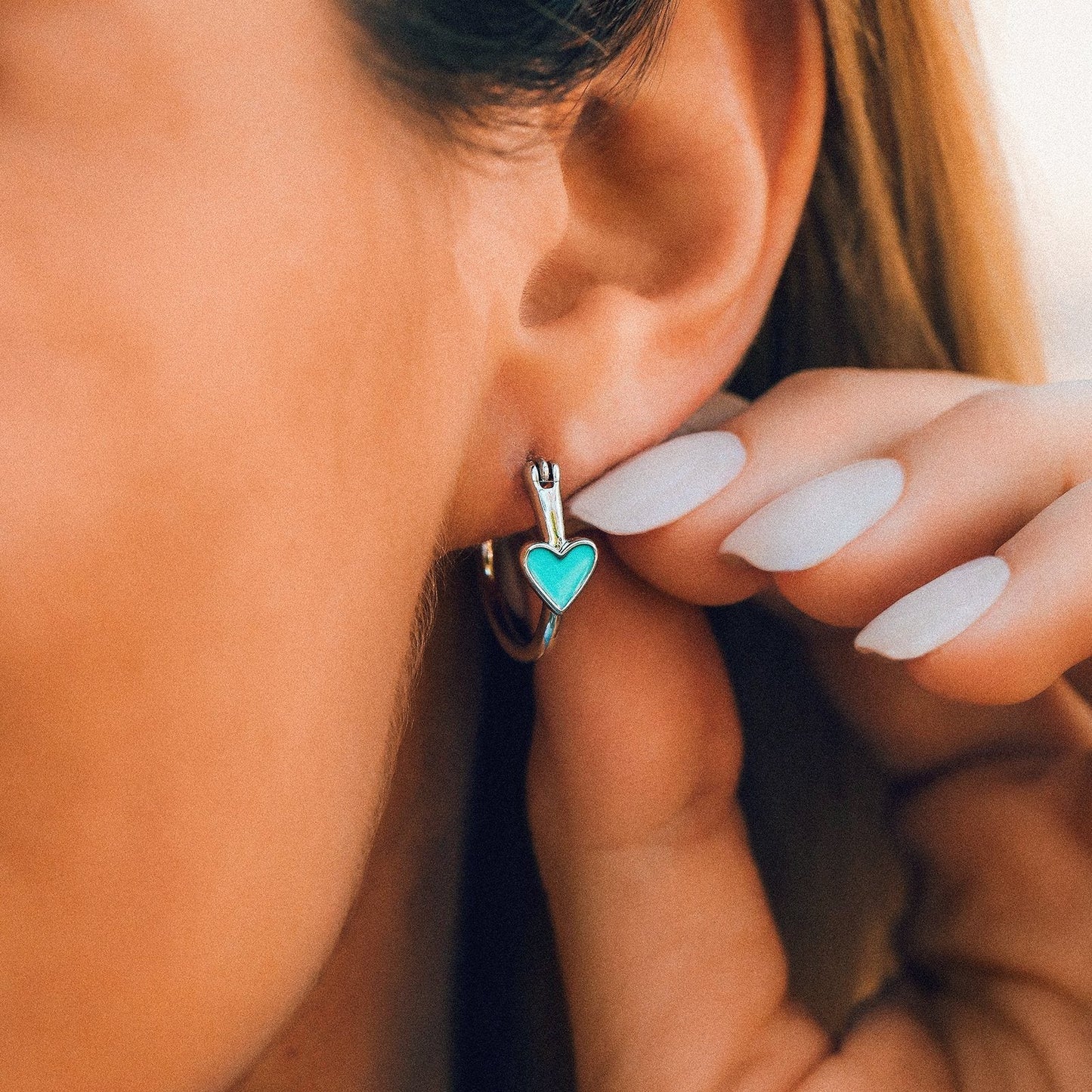 Petite Heart Hoop Earrings