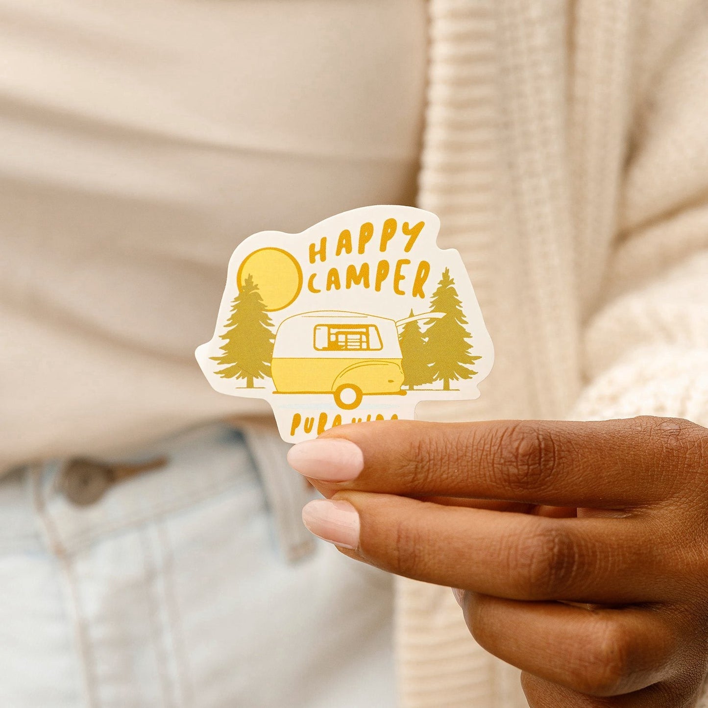 PV Happy Camper Sticker