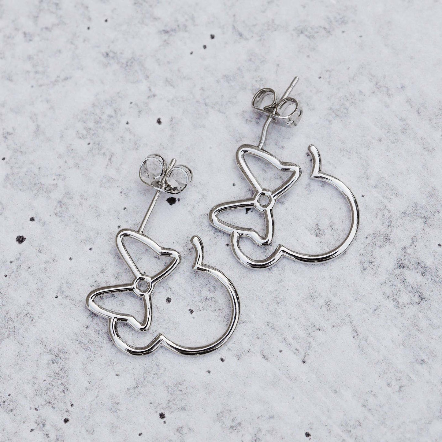 Disney Minnie Mouse Head Hoop Earrings