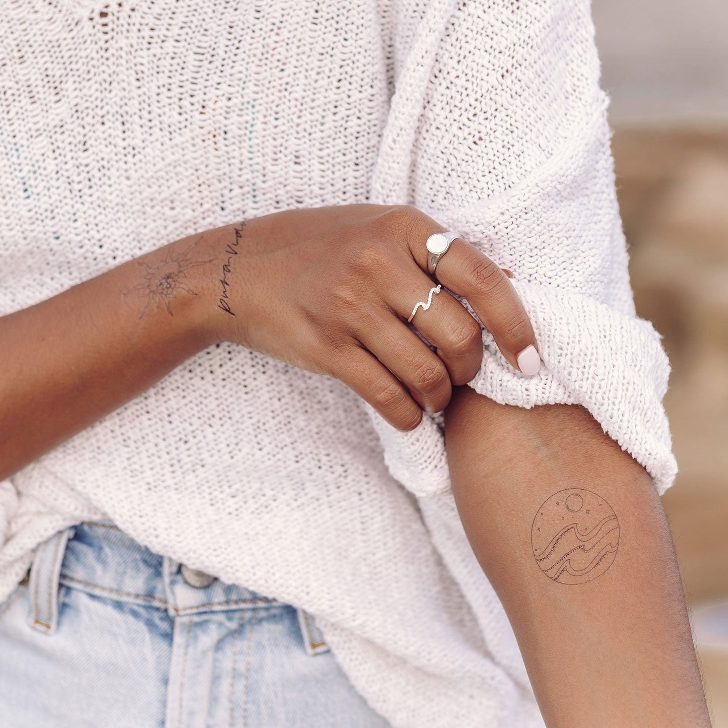 Waves Temporary Tattoo
