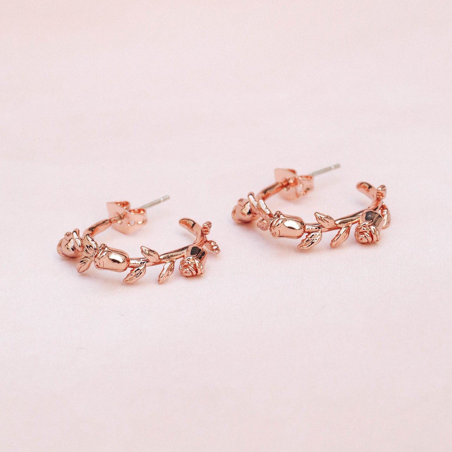 Disney Belle Rose Hoop Earrings