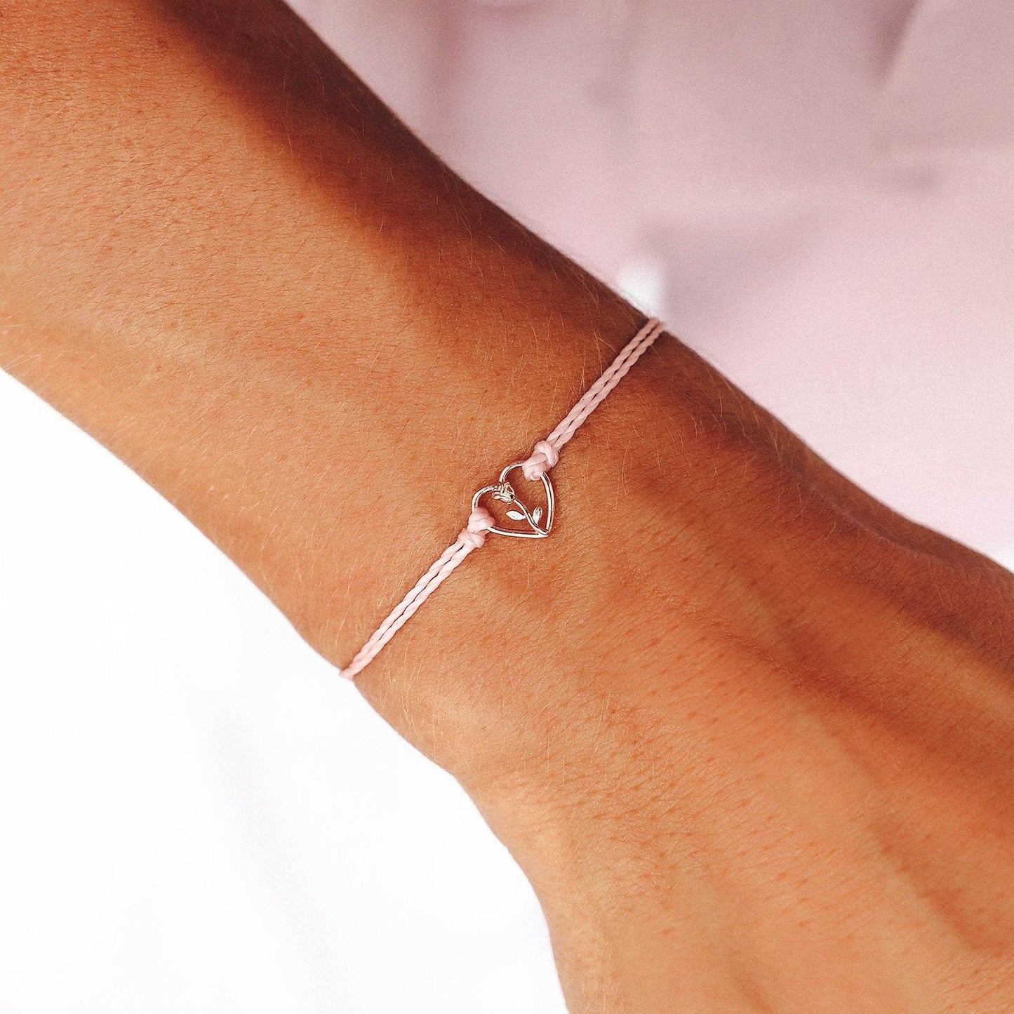 Disney Belle Rose Heart Charm Bracelet