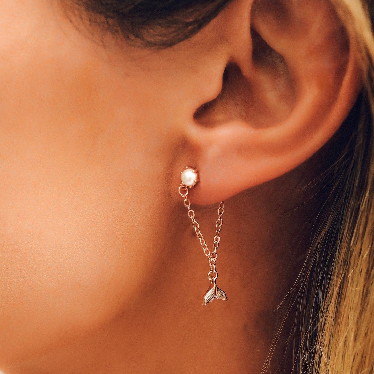 Disney Little Mermaid Chain Wrap Earrings