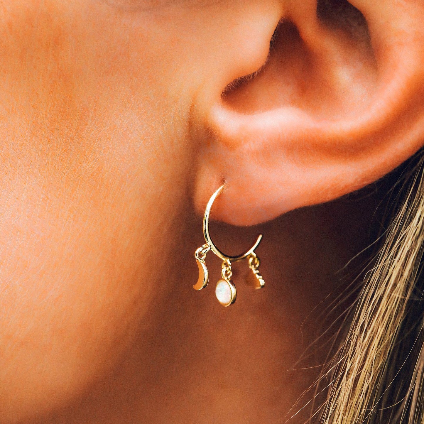 Disney Jasmine Charms Hoop Earrings