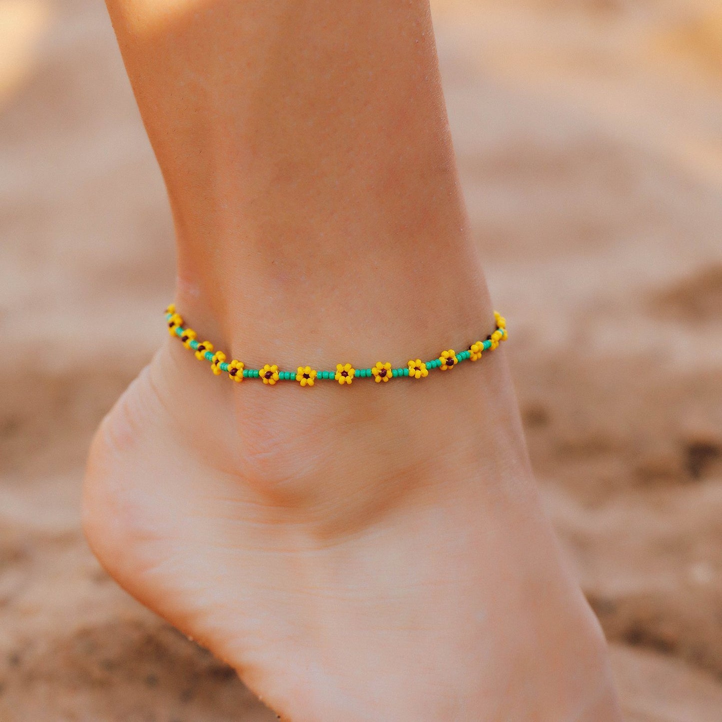 Sunflower Seed Bead Anklet