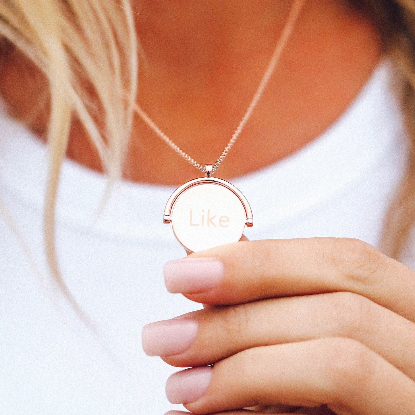 Engravable Double-Sided Spinner Necklace