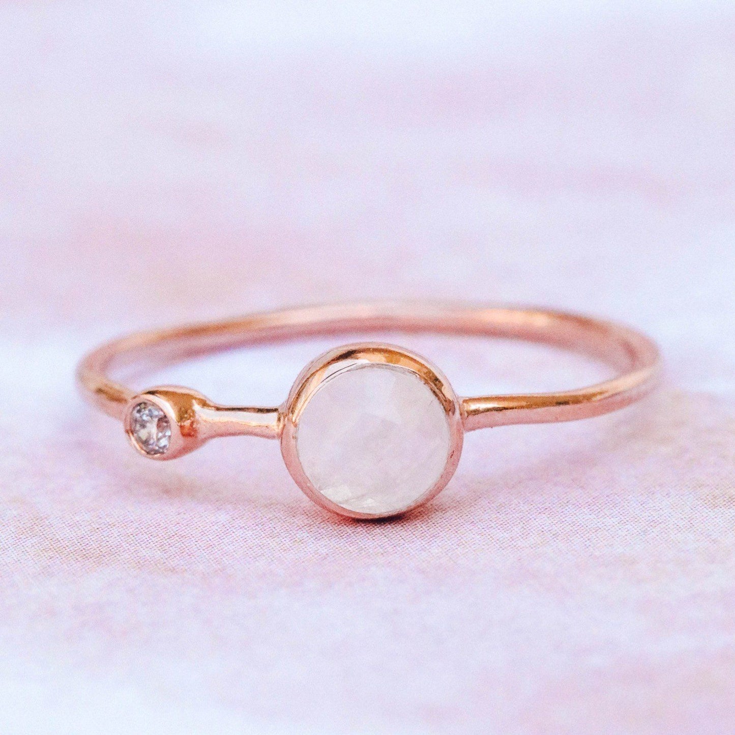 Moonstone Double Stone Ring