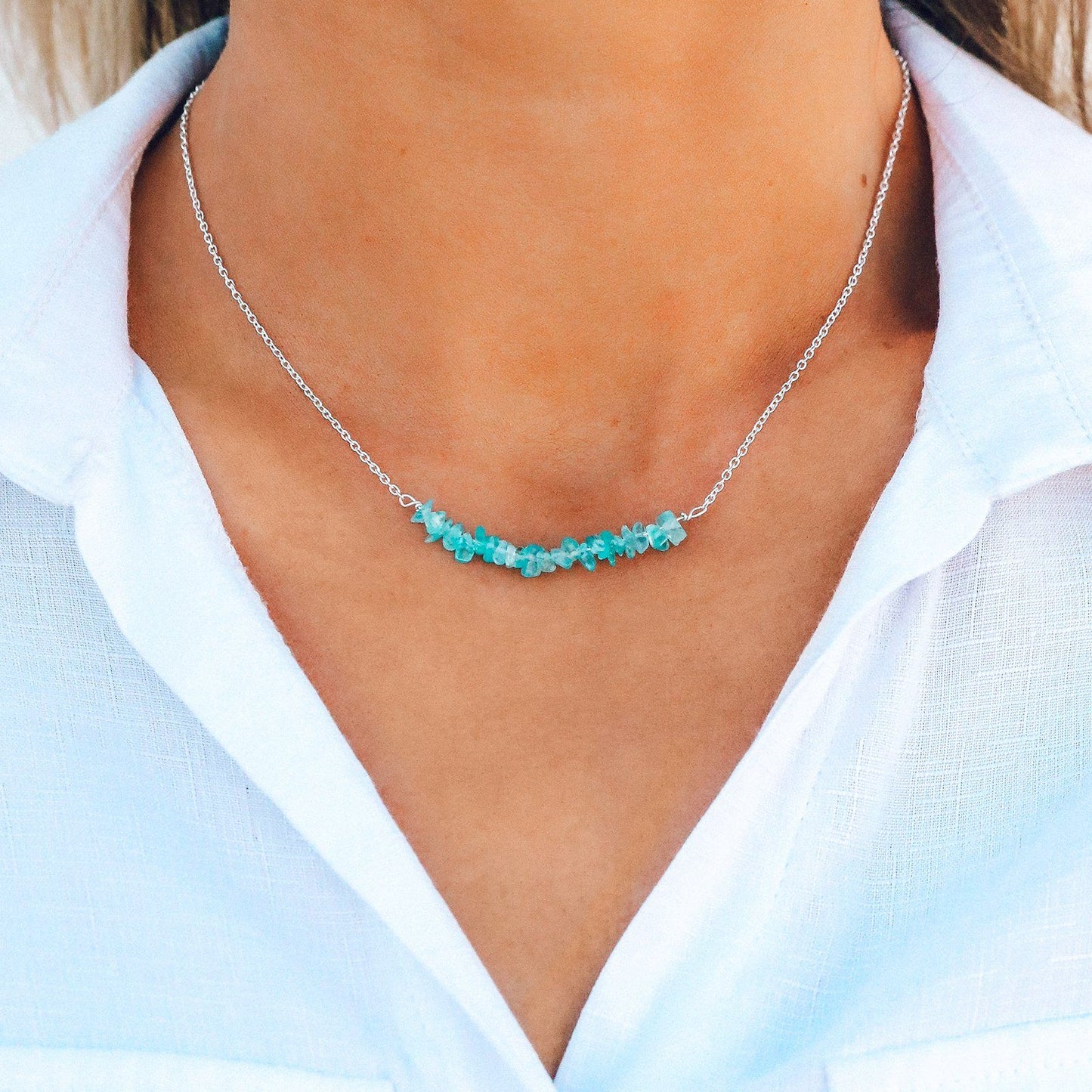 Aquamarine Chip Choker