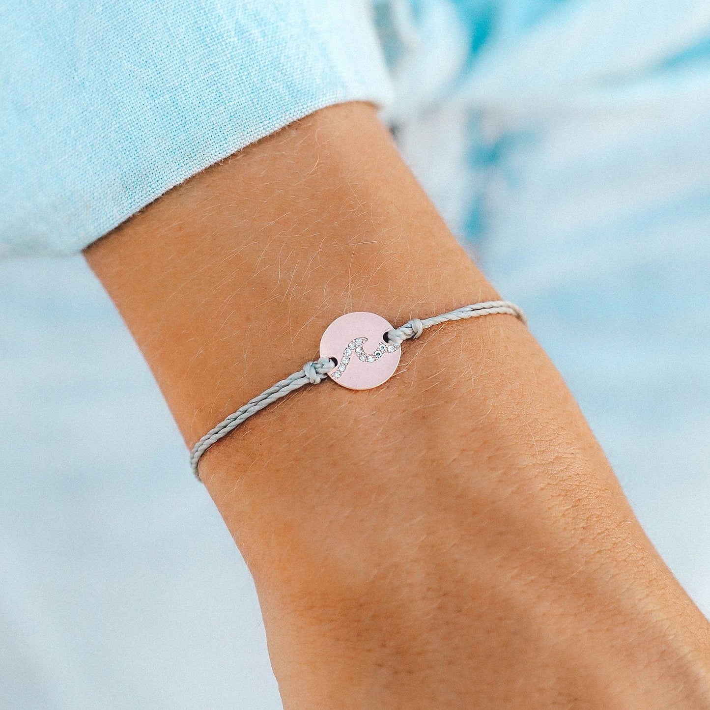 Pave Wave Coin Charm