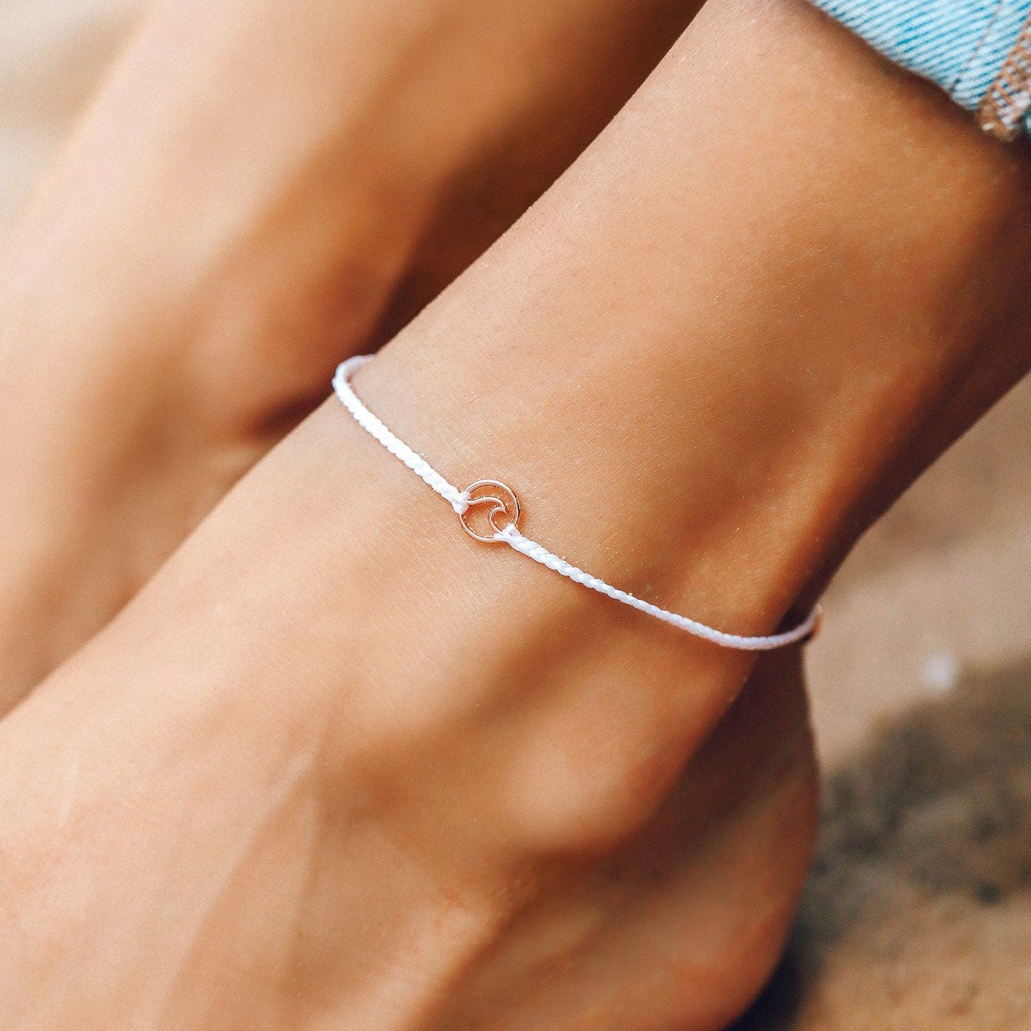 Mini Wave Charm Anklet