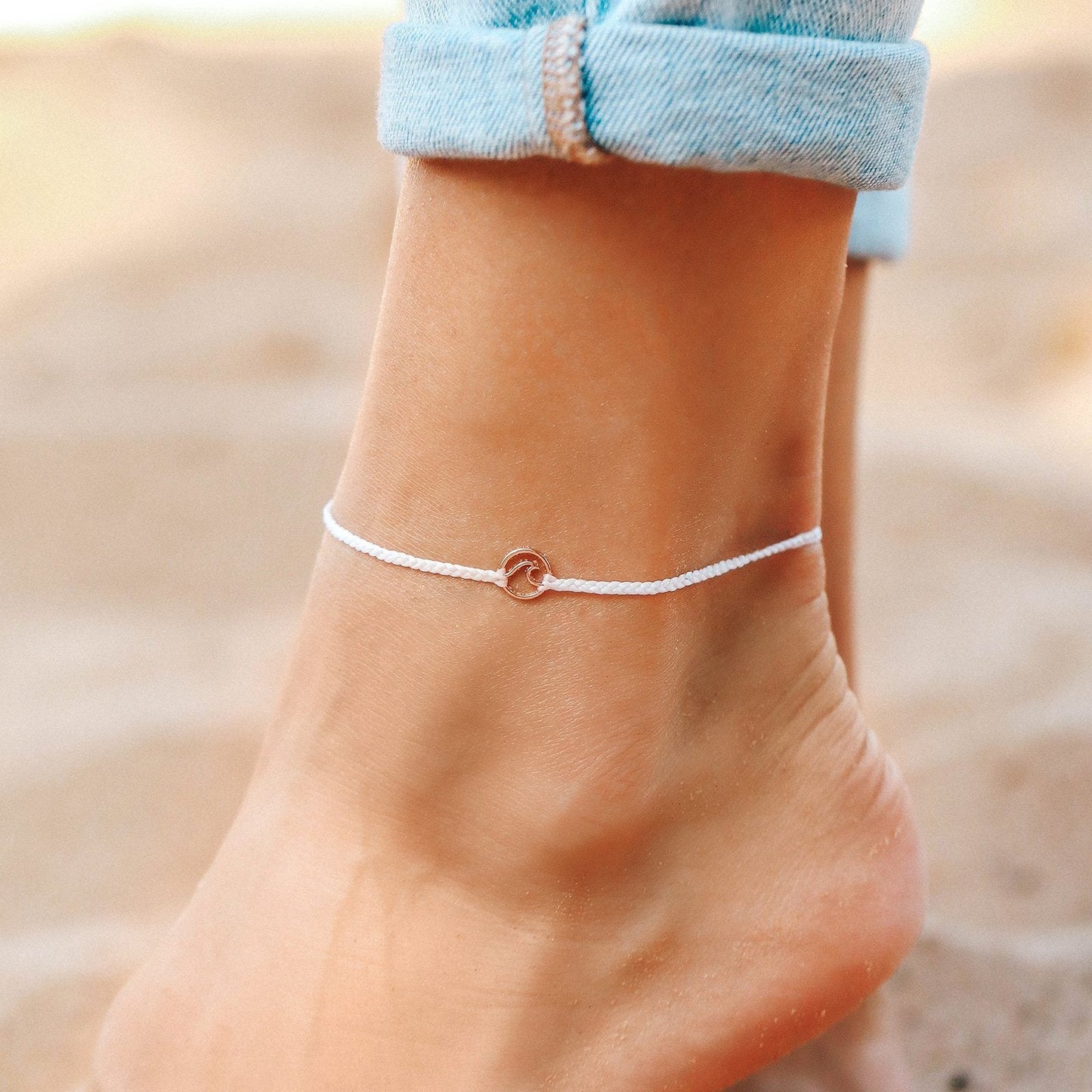 Mini Wave Charm Anklet
