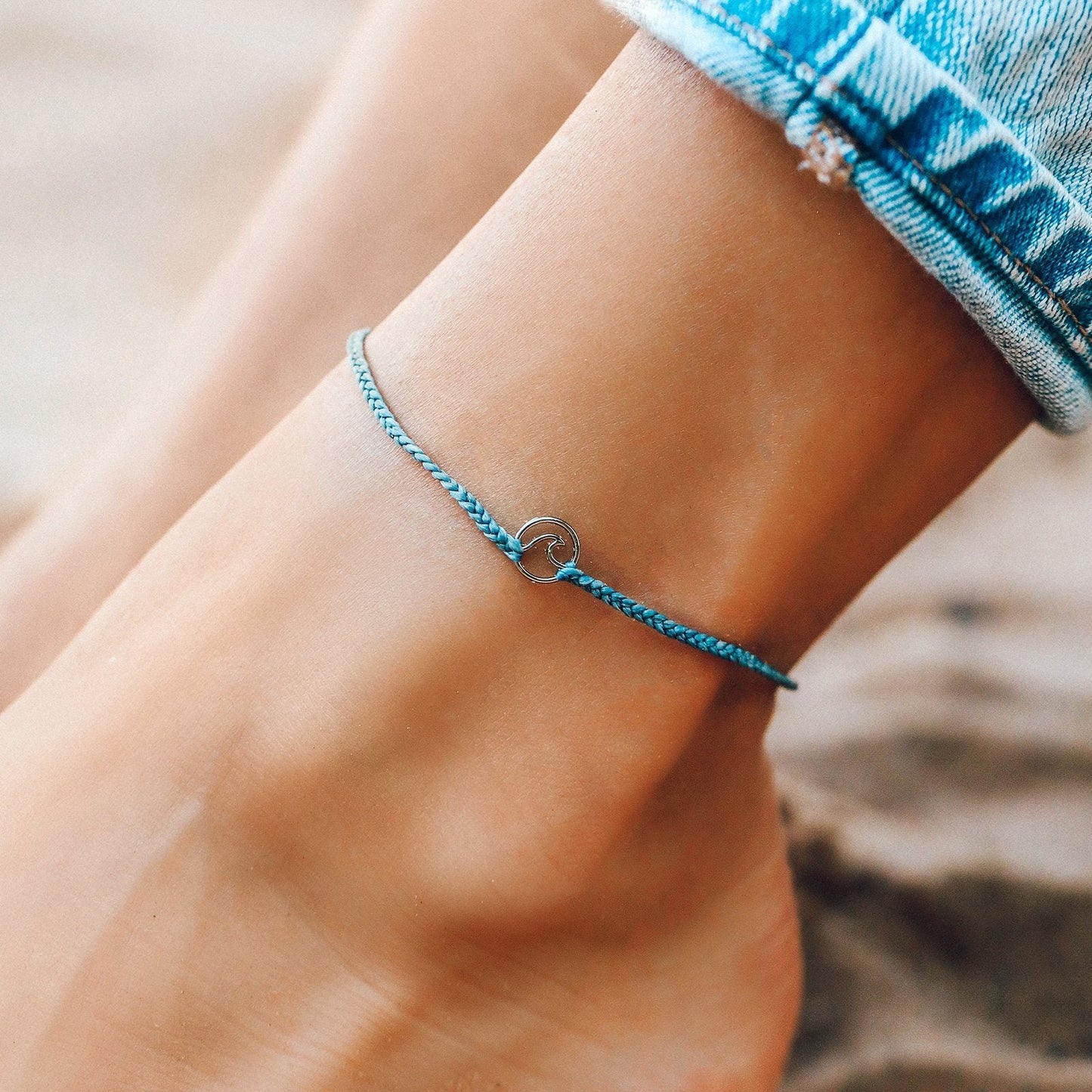 Mini Wave Charm Anklet