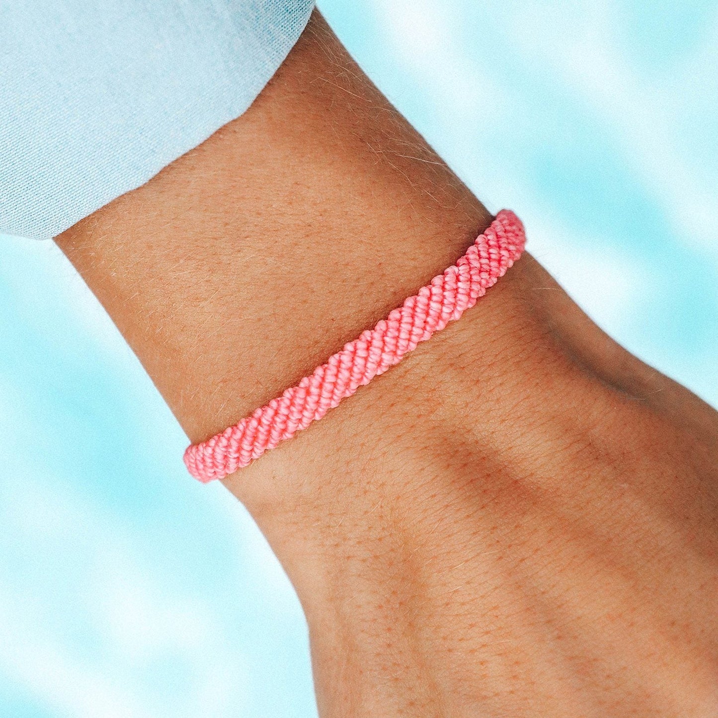 Pink Half Flat Woven Bracelet