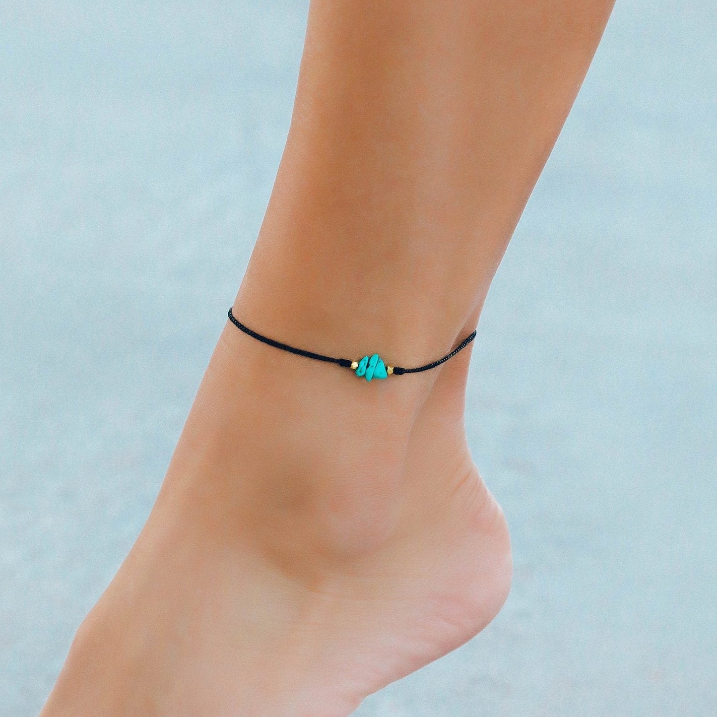 Turquoise Raw Stone Anklet