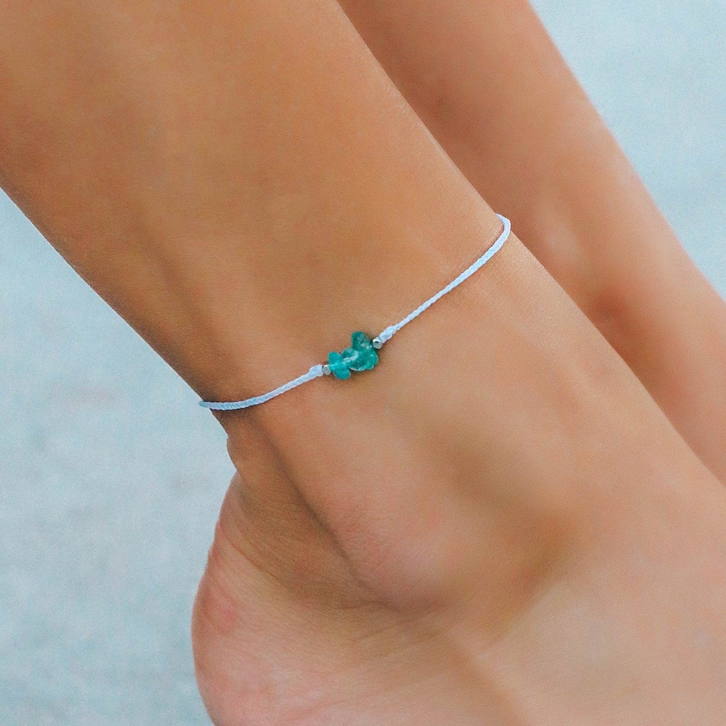 Fluorite Raw Stone Anklet
