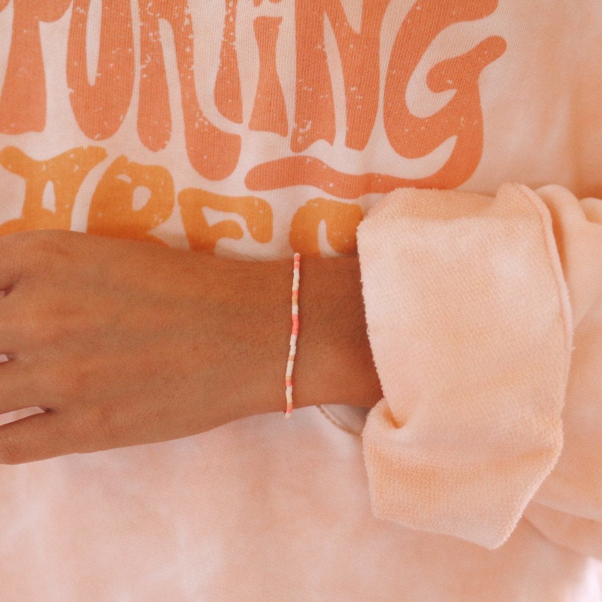 Breast Cancer Awareness Seed Bead Bracelet