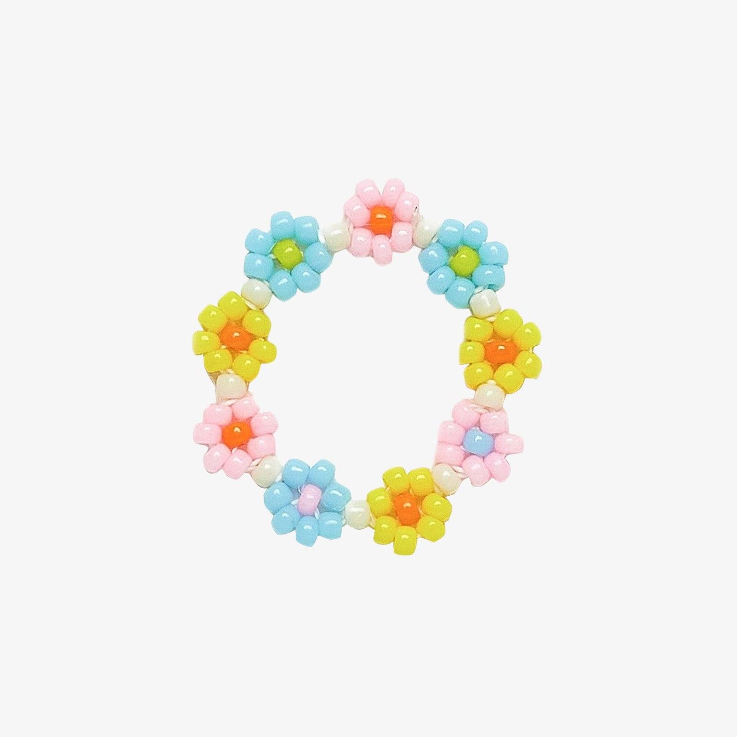 Beaded Flower Stretch Ring