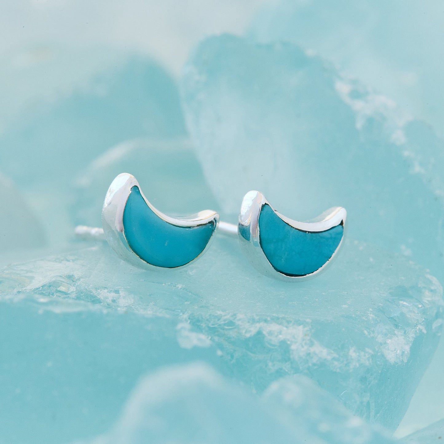 Crescent Moon Stud Earrings