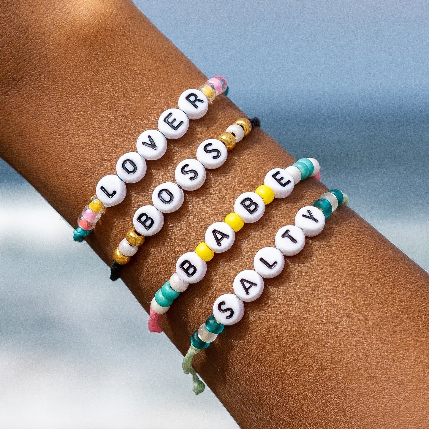 Salty Alphabet Bead Bracelet