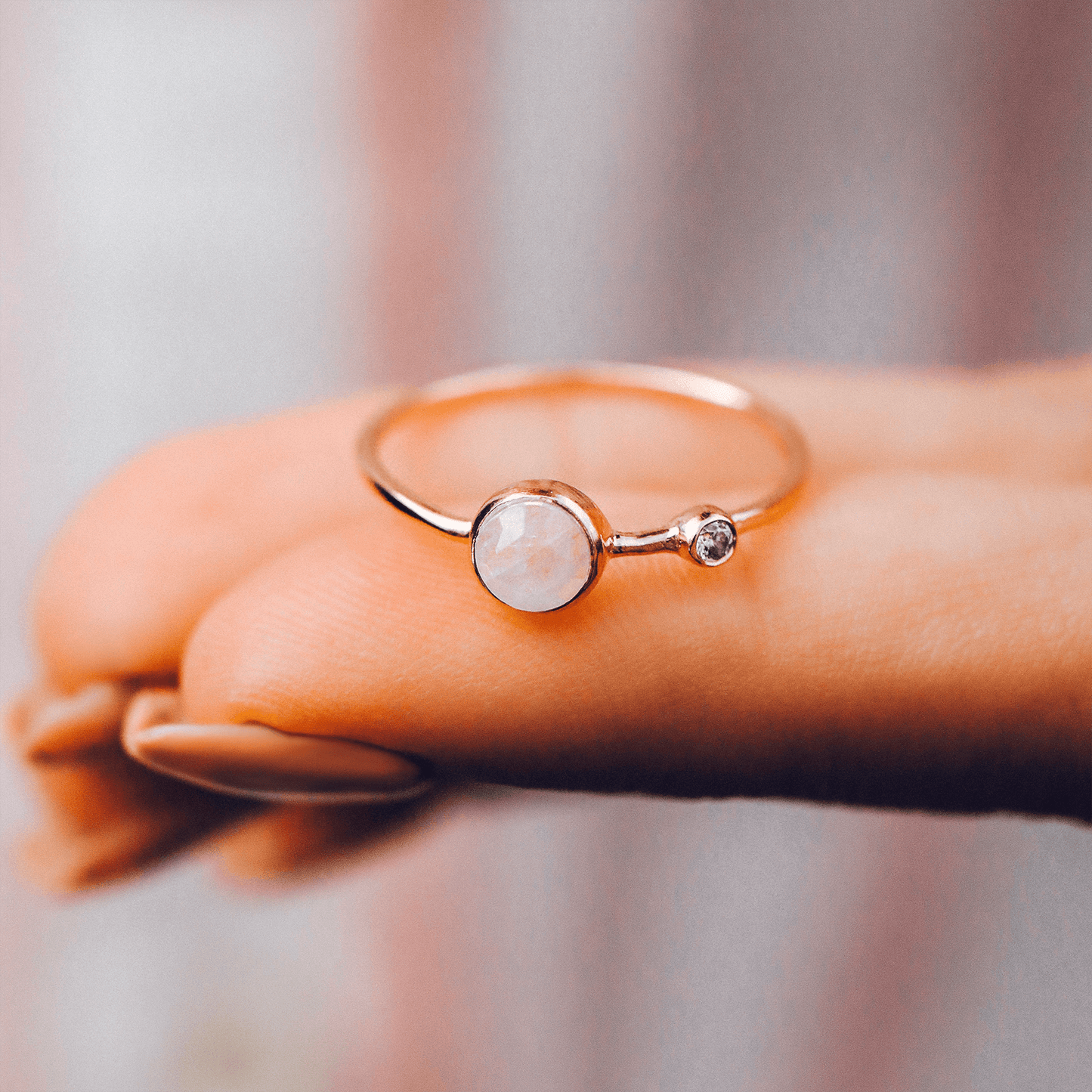Moonstone Double Stone Ring