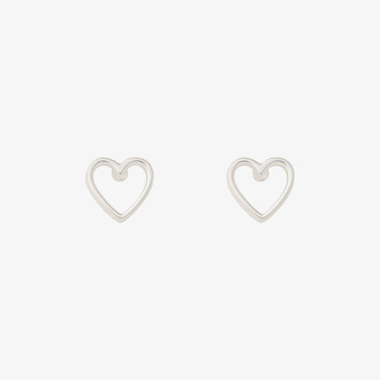 Open Heart Stud Earrings
