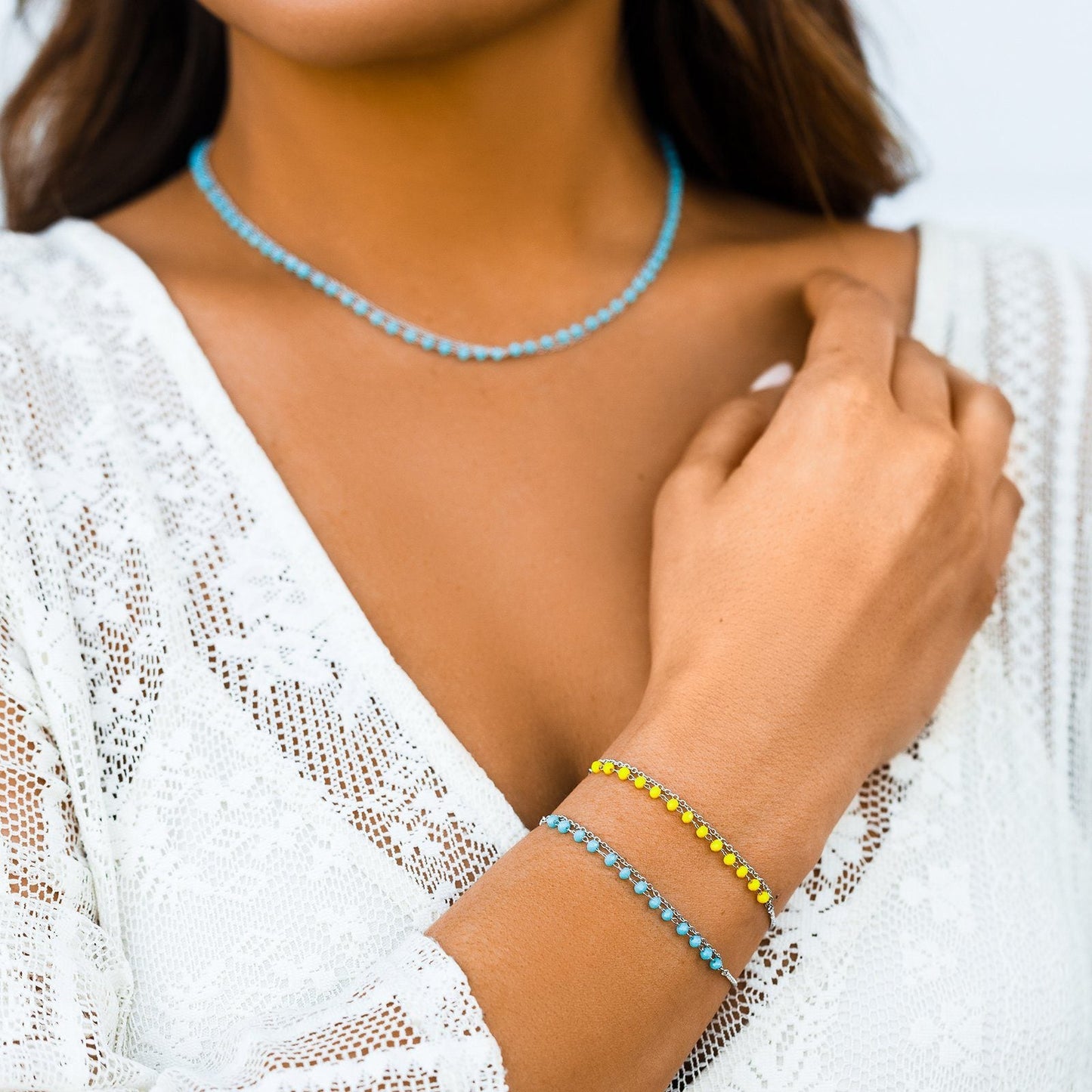 Neon Chain Slider Bracelet