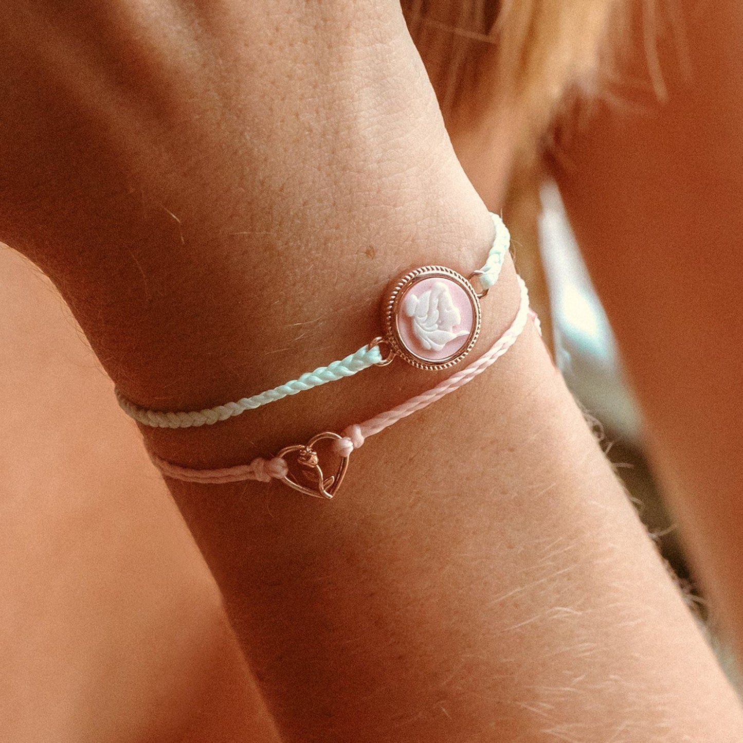 Disney Belle Rose Heart Charm Bracelet