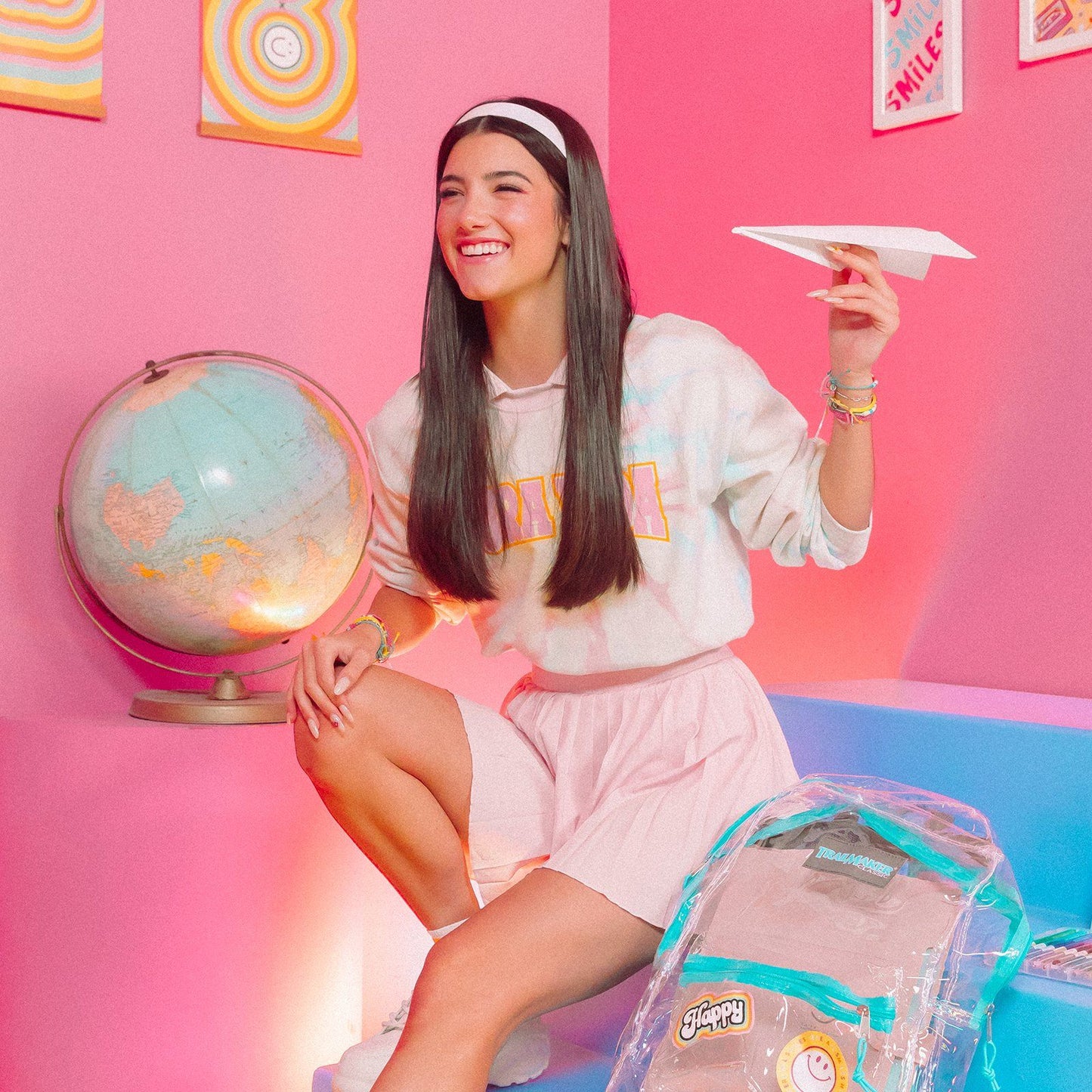 Pink Half Flat Woven Bracelet