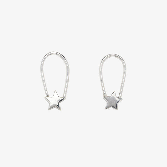 Star Safety Pin Earrings