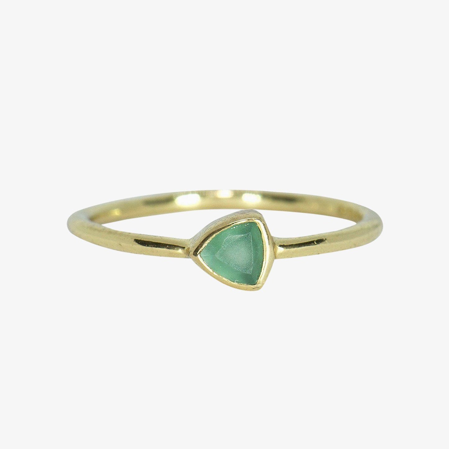 Triangle Chalcedony Ring