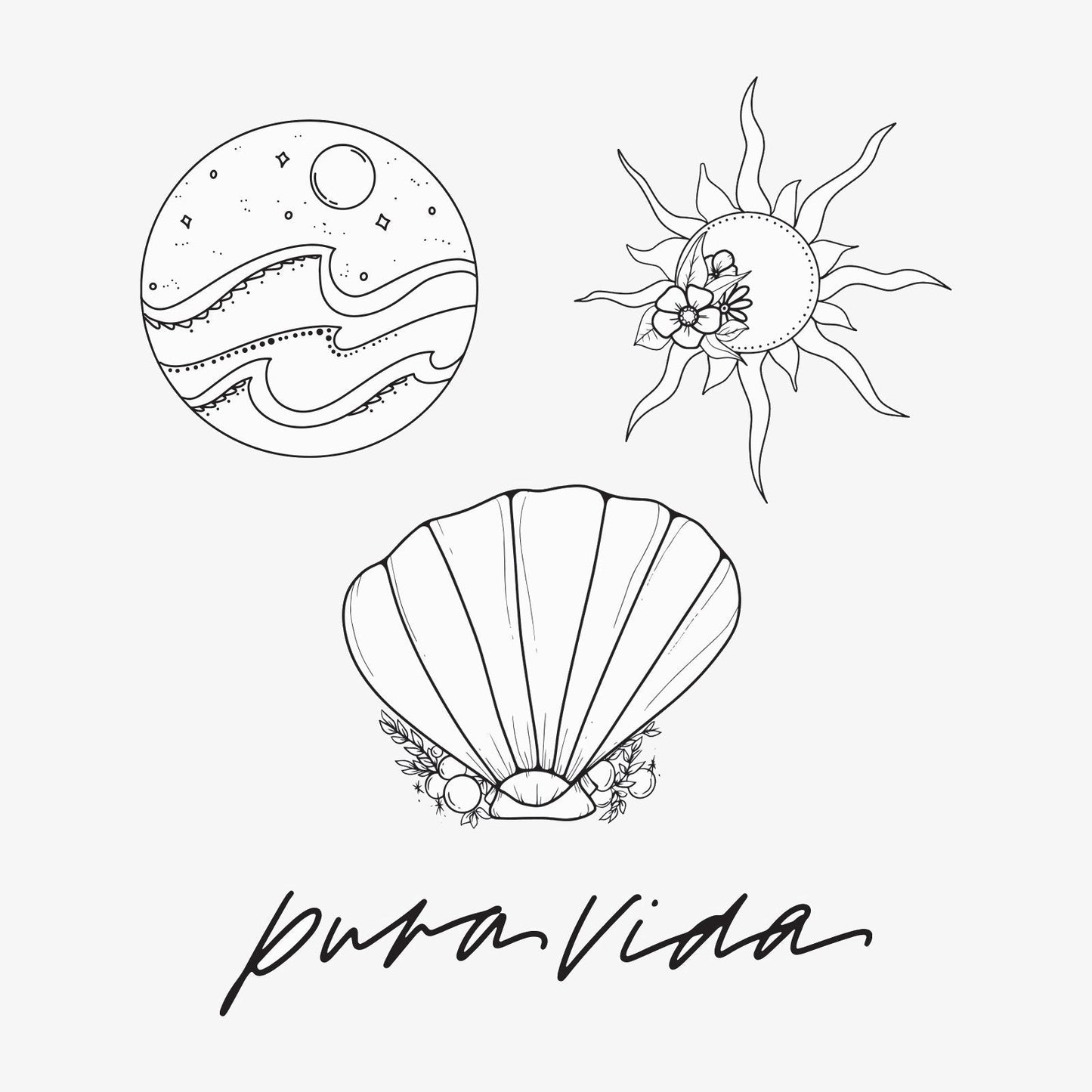 Waves Temporary Tattoo