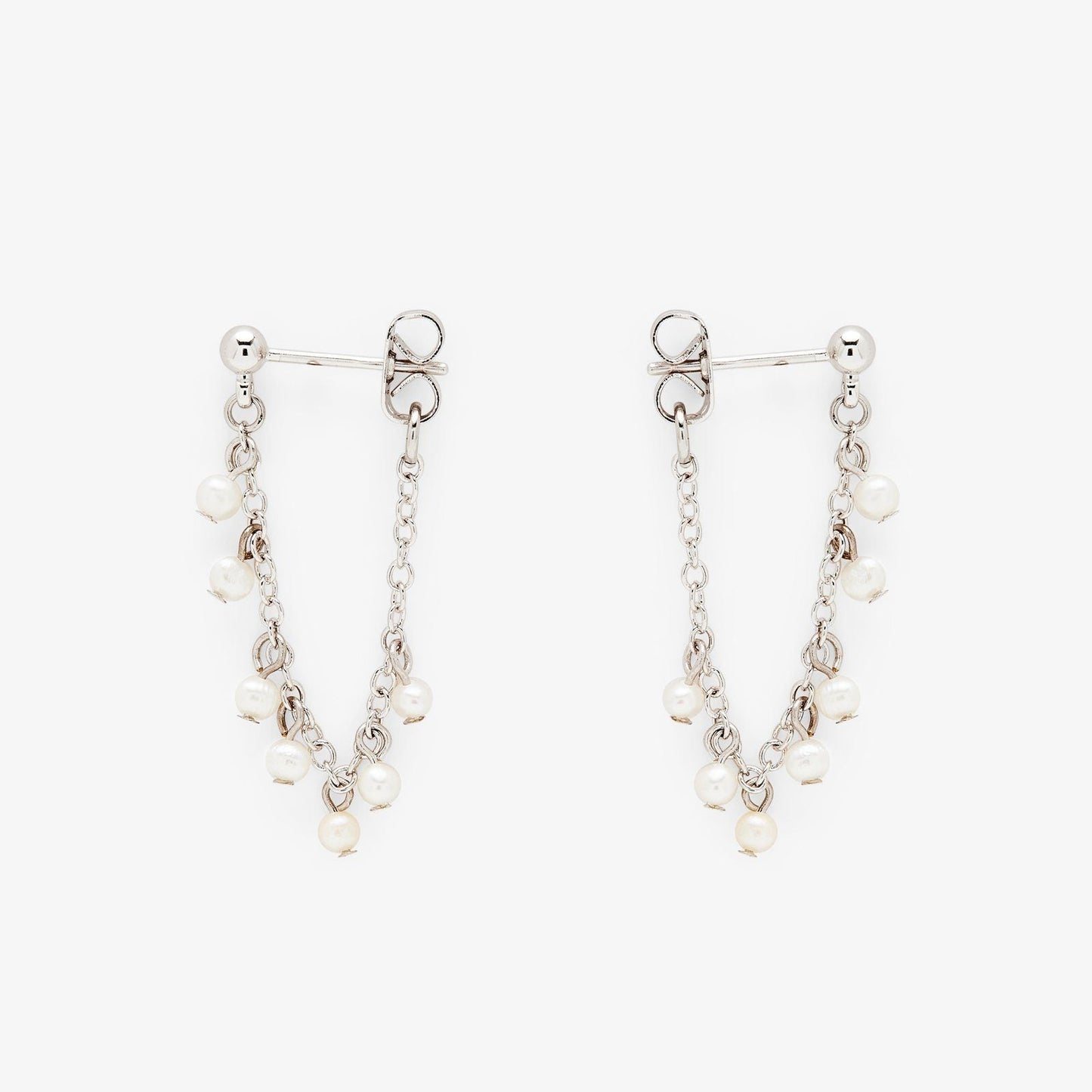 Pearl Chain Wrap Earrings