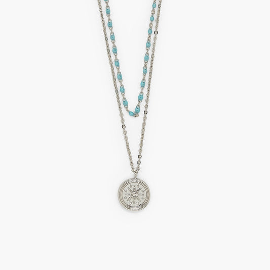Disney Pocahontas Compass Coin Layered Necklace