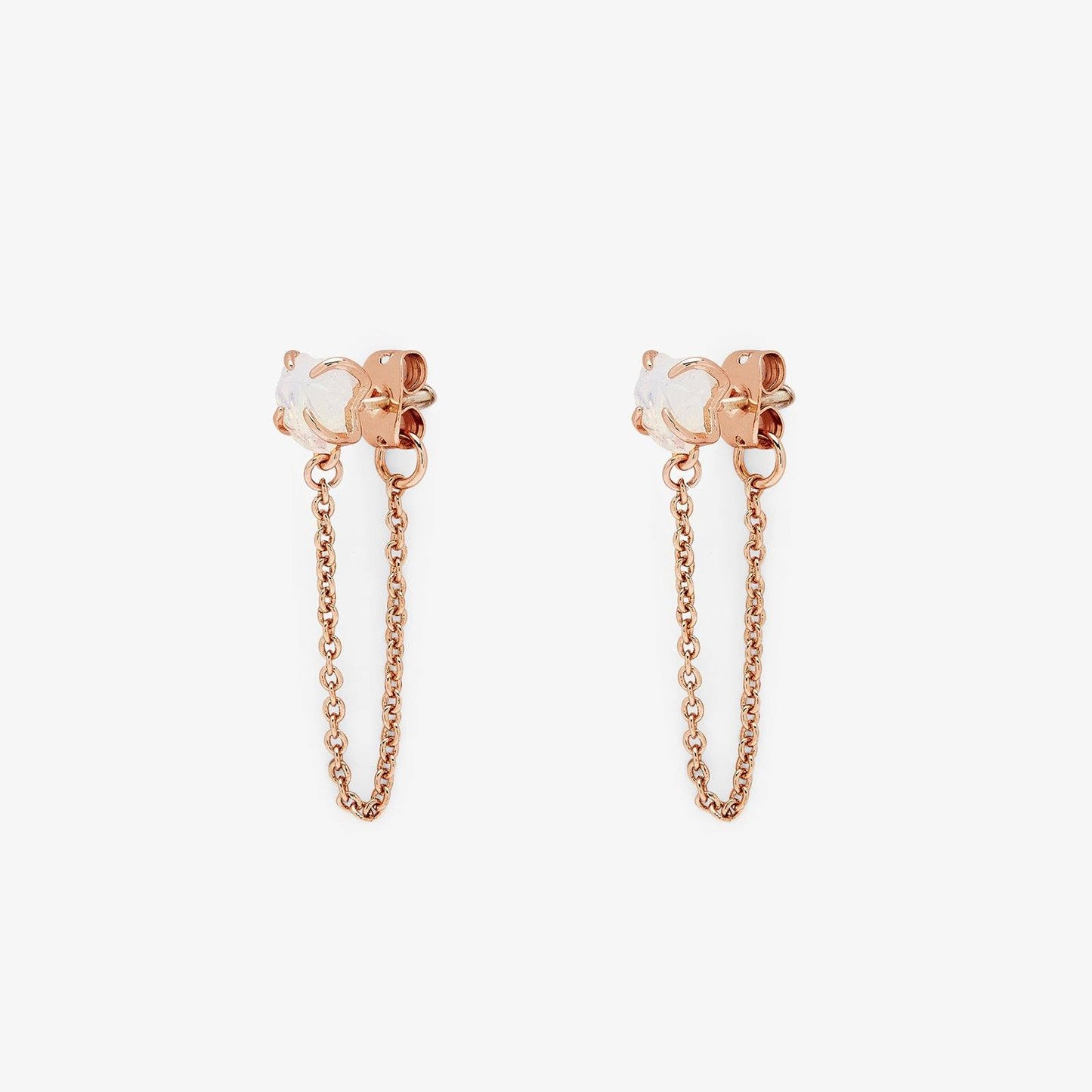 Raw Gem Chain Wrap Earrings