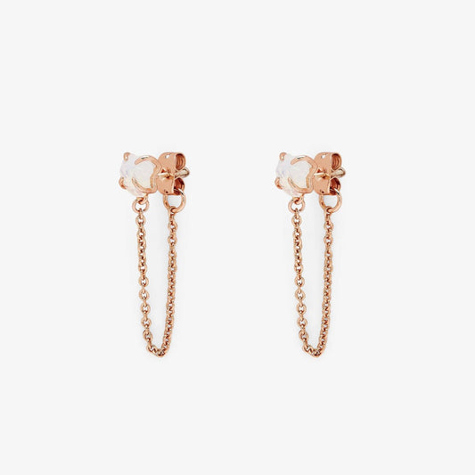 Raw Gem Chain Wrap Earrings