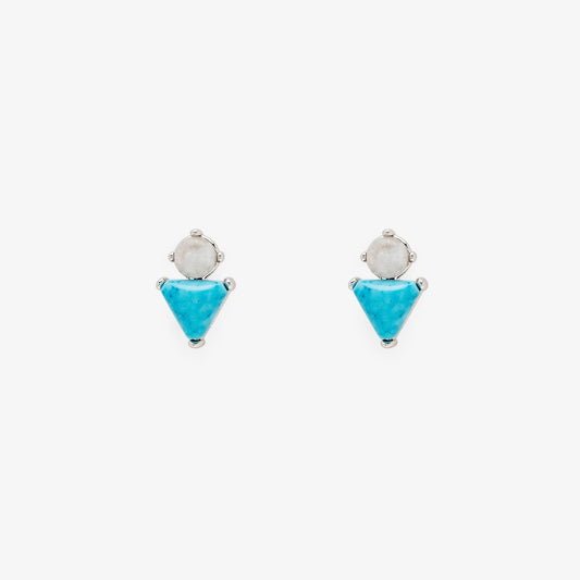 Turquoise & Moonstone Stud Earrings